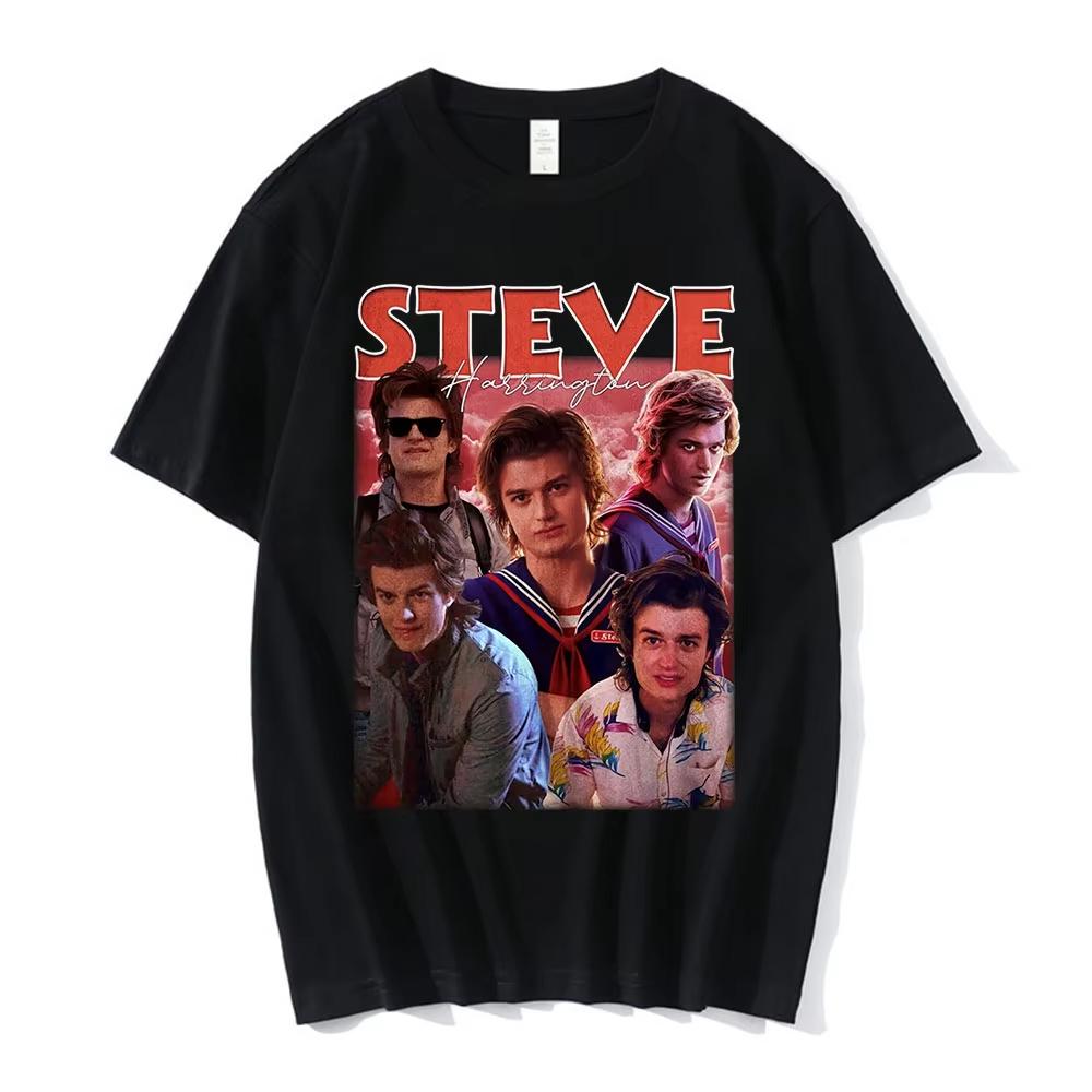 2026 Steve Harrington Tshirt Womens Printed Tshirt Unisex ShortSleeve LooseFit Cotton TShirt Harajuku Street Style Top