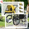 Foldable Pet Stroller Jogger, with Three Wheels, Canopy, for Medium and Small Dogs, Yellow
