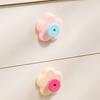 Flower Shape Suction Cup Hook, No-Drill Plastic Cabinet Handles, Rotatable Knob Adjustable Buckle for Kitchen Bathroom