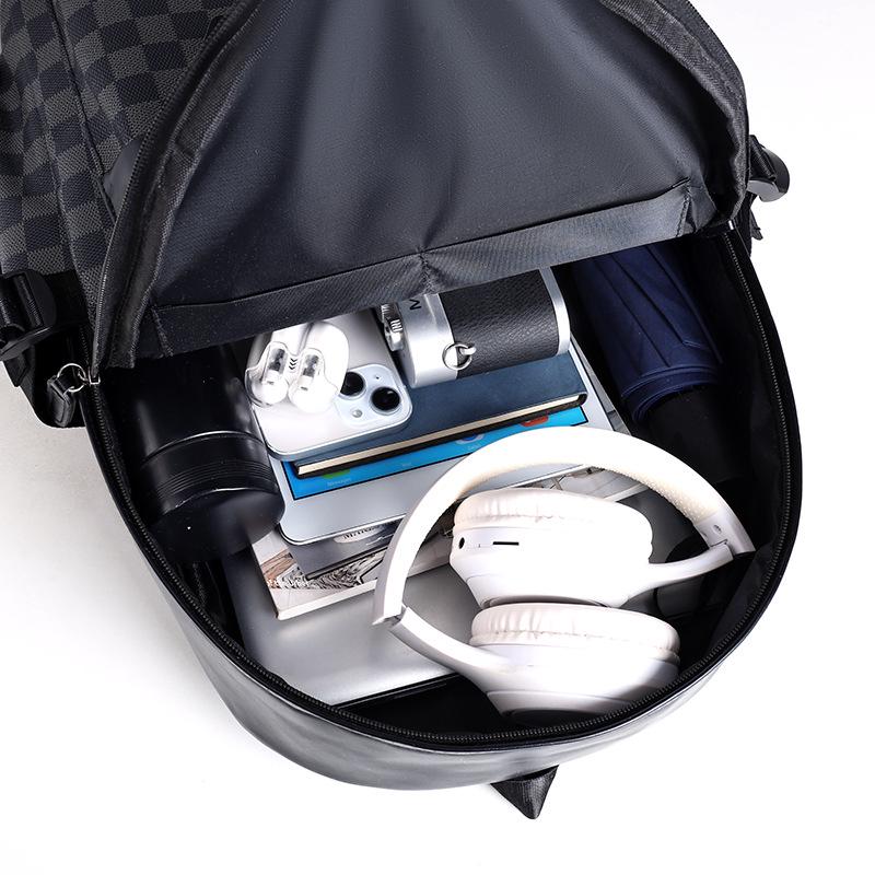 Стильный мужской клетчатый деловой рюкзак: Универсальный, Вместительный, Идеально подходит для поездок на работу