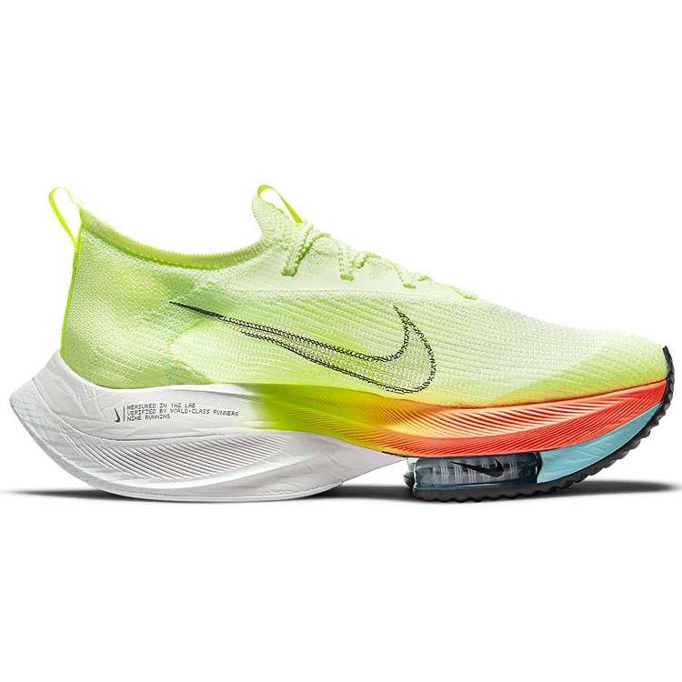 Nike Мужские кроссовки Air Zoom Alphafly Next% Fast Pack Желтые Barely-Volt Hyper-Orange CI9925-700