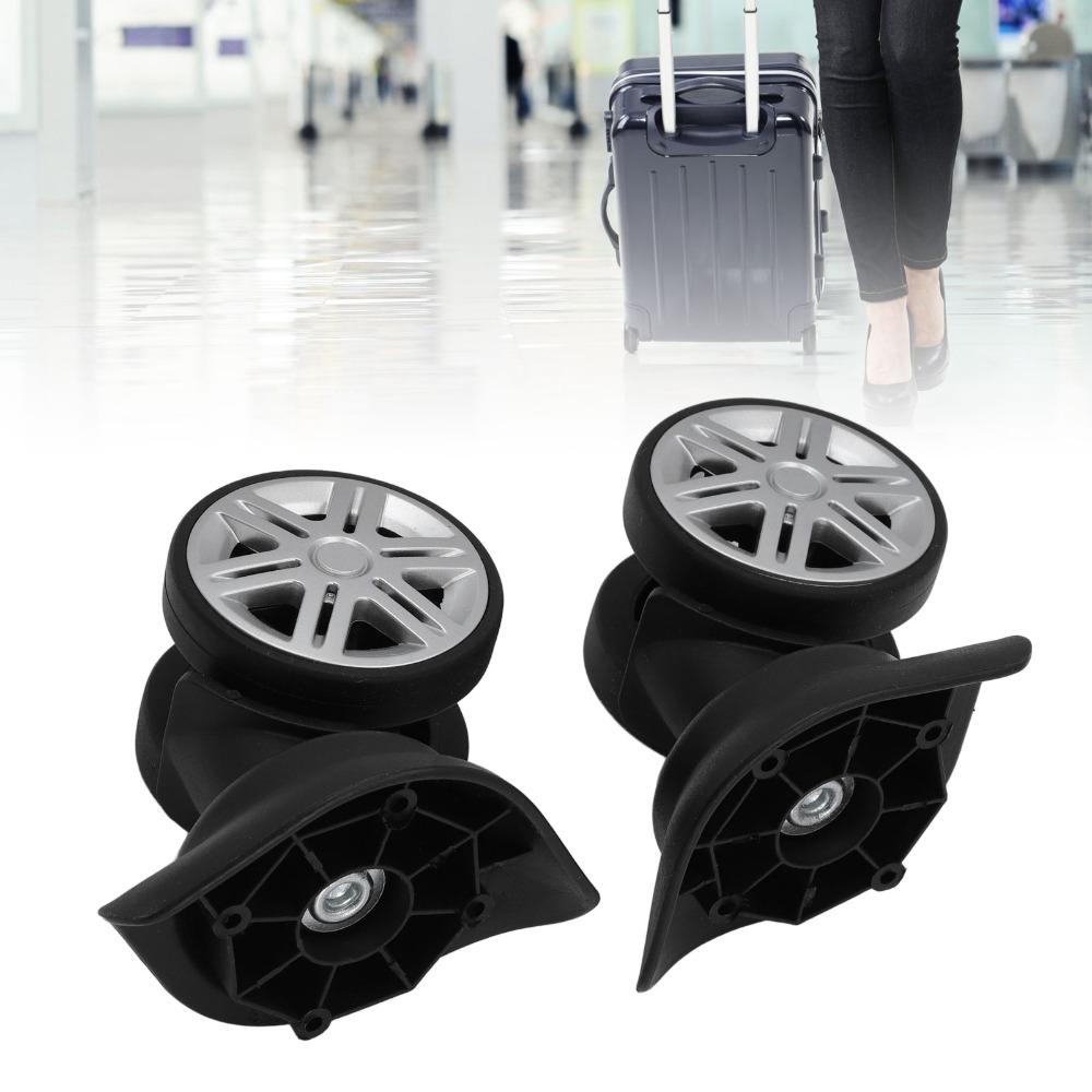 1 Pair 360 Degree Rotation Luggage Wheel Spare Part Low Noise Easy to Install Trunk Wheels Universal Suitcase Castor