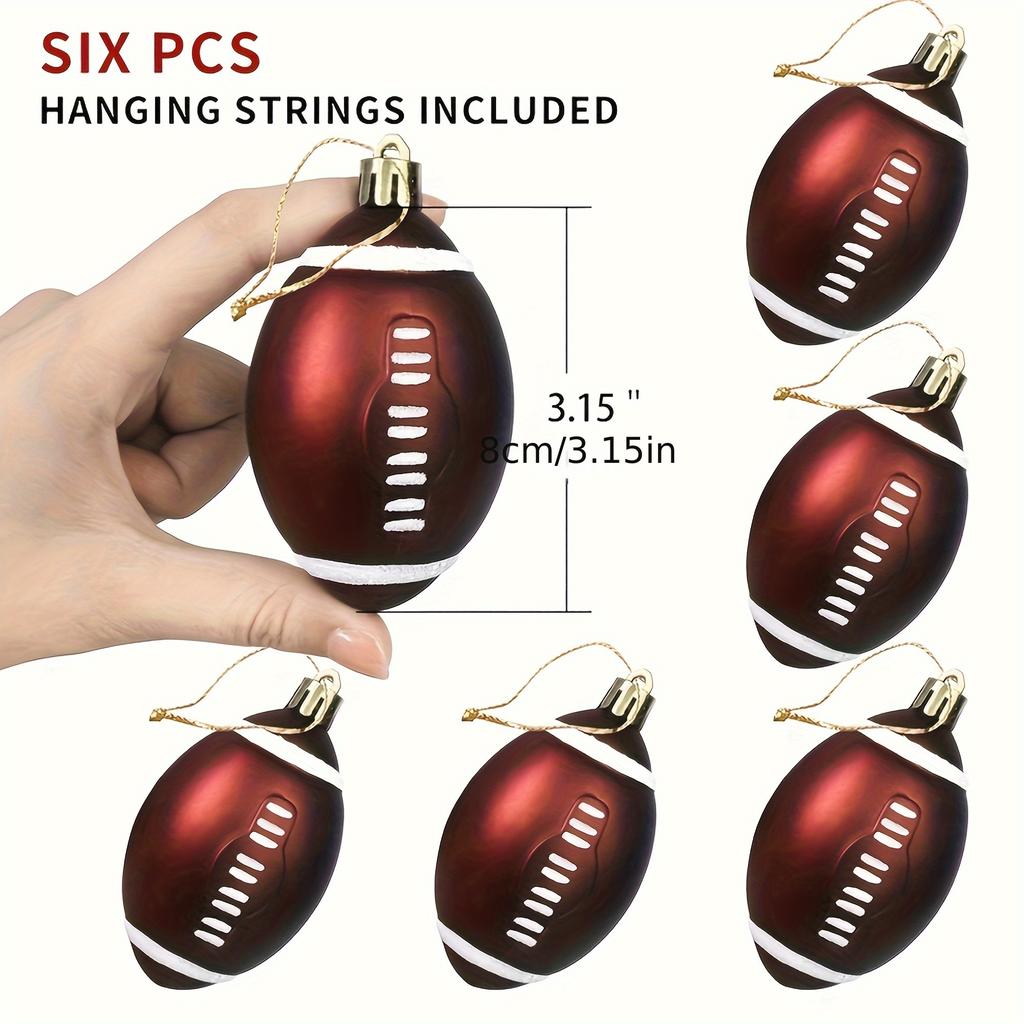 6 шт. Рождественские шары, украшения для рождественской елки, товары для украшения вечеринки, подвесные мячи для елки, футбольные мячи/баскетбольные мячи/бейсбольные мячи, рождественские шары, дом