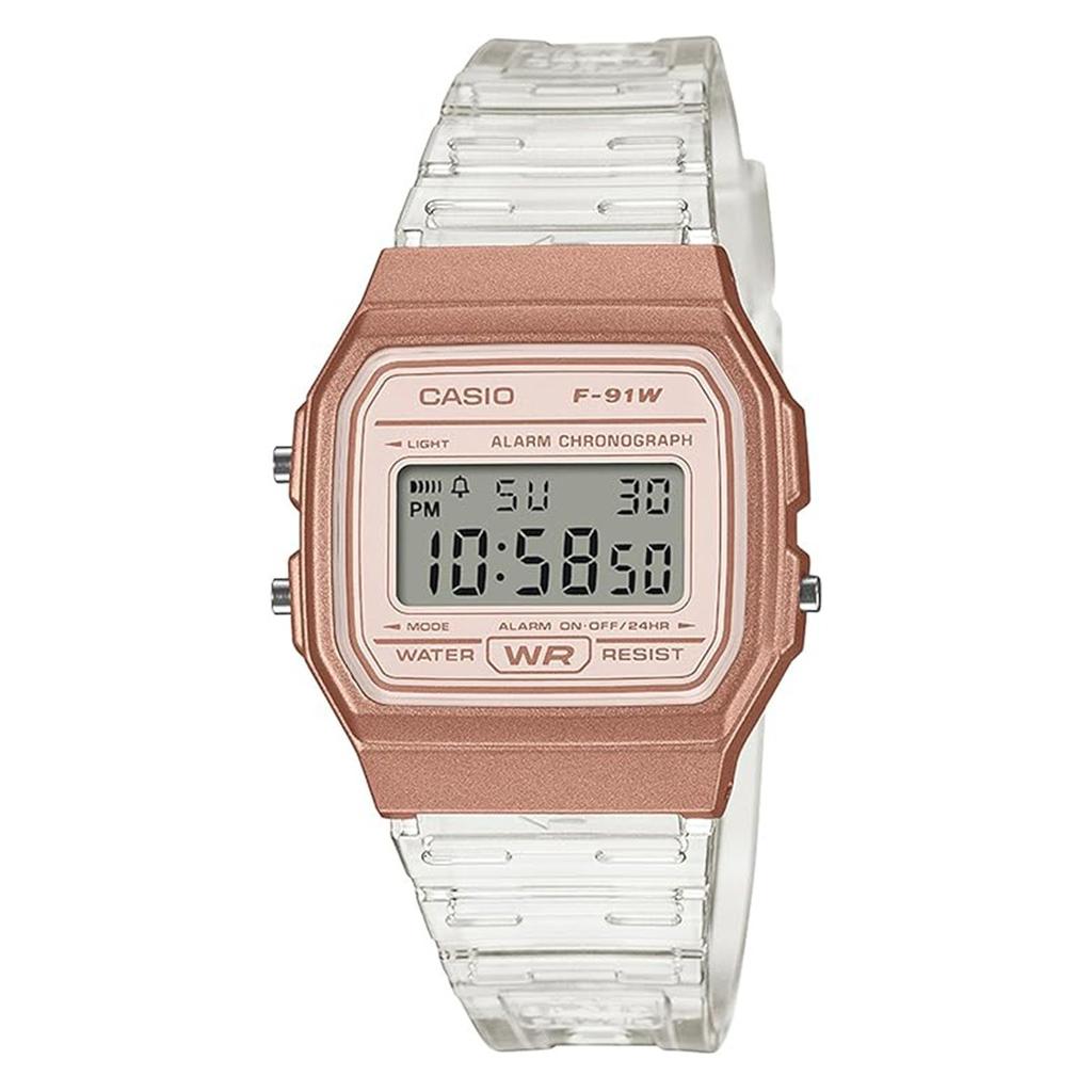 Casio Коллекция Унисекс Розовое Золото F-91WS-7A3JF
