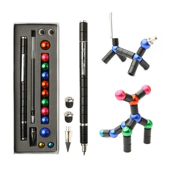 Magnetic Fidget Pen Decompression Magnet Metal Writing Toy Easy To Use Stress Relief Deformable Writing Pen Kids Toy