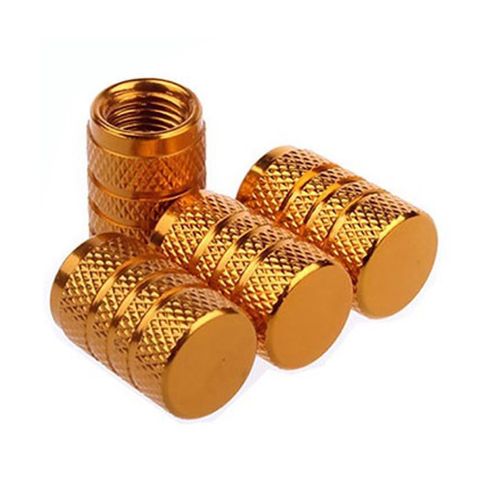 DSYCAR 4Pcs Silver Car Tire Valve Stems Cap Knurling Style Tire Valve Cap Aluminum Tire Wheel Stem Air Valve Cap for US Schrader Stem Caps1