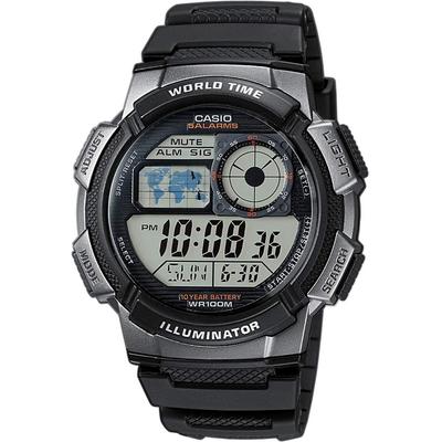 Часы цифровые мирового времени Overseas Модель Черный x Серый Металлик [Casio] Мужские AE-1000W-1BV [Товар]