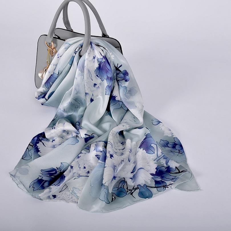 [BYSIFA] Новый Роскошный Шарф-шаль из Чистого Шелка Женский Весенне-осенний Длинный Шарф Женский Брендовый 100% Шелковый Шейный Платок Фуляр 175*52см