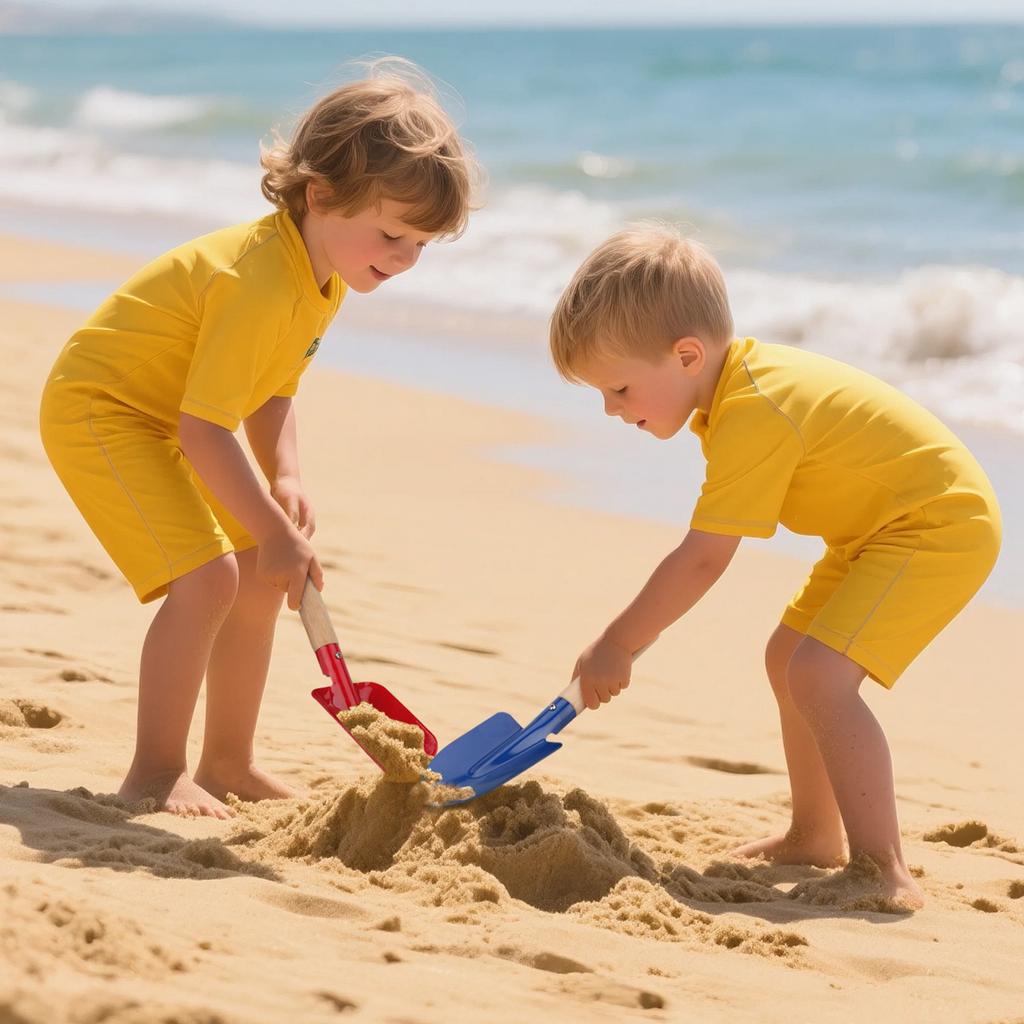 Детские пляжные игрушки, 6 предметов, детский садовый инвентарь, пляжные игрушки, металлические садовые инструменты с прочными деревянными ручками