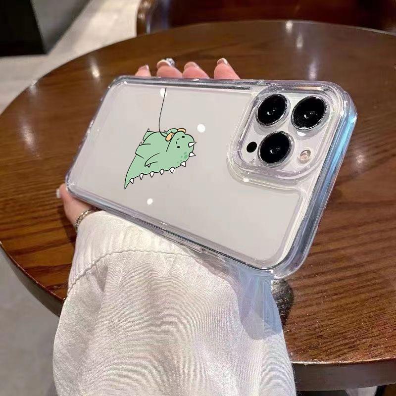 Couple Style Cartoon Dinosaur Phone Case For iPhone 17 16 15 14 13 12 11 Pro Max 13 Mini 16e 17 Air Soft TPU Cover Fundas
