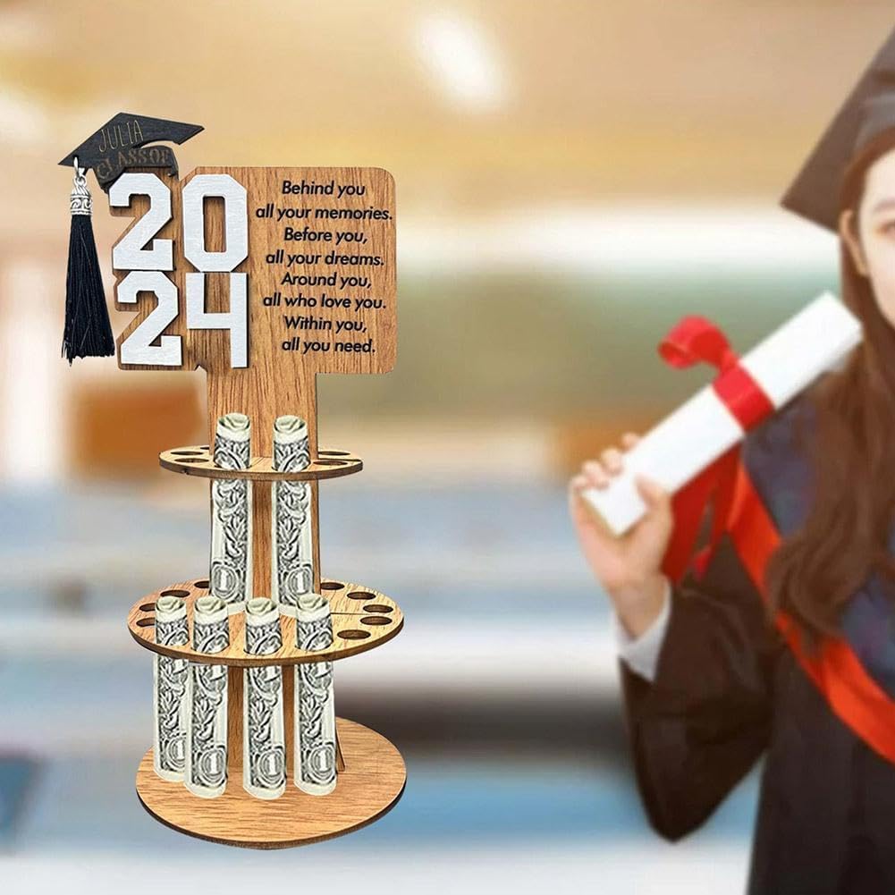 2024 Подставка для денег на выпускной подарок, 24 отверстия Уникальные поздравительные открытки Держатель для денег Денежный подарок, для денежных выпускных вечеринок