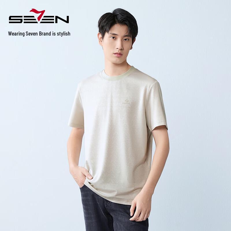 SEVEN Men's Modal Cooling Jacquard Round Neck T-shirt
