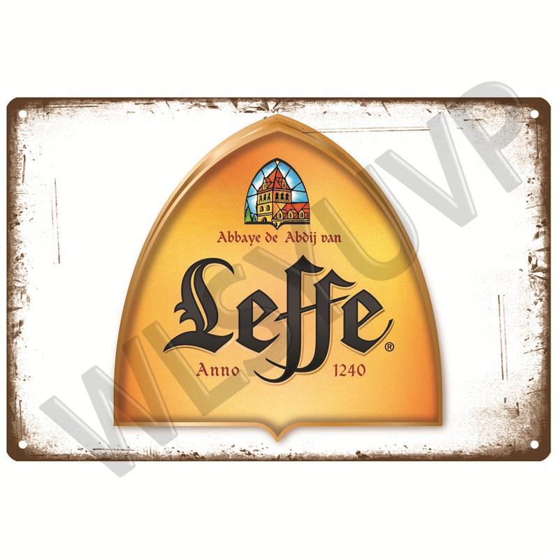 Leffe Ретро Металлическая Вывеска Жестяная Вывеска Виски Бельгия Пиво Дощечка Металлический Декор Стены Винтажный Декор Плакатные Тарелки Мужская Пещера Потертый Шик