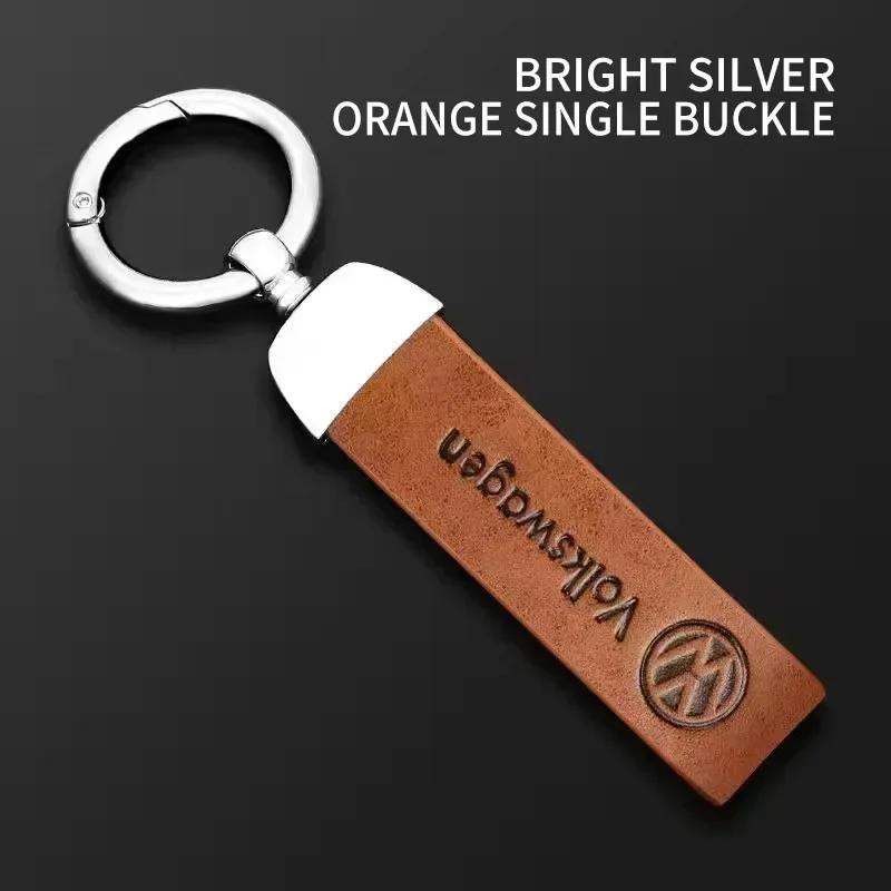 High Quality Car Key Accessories Leather Key Holder Ring For VW GTI Polo Golf Passat Scirocco Tiguan Jetta T-ROC Touareg Touran G444