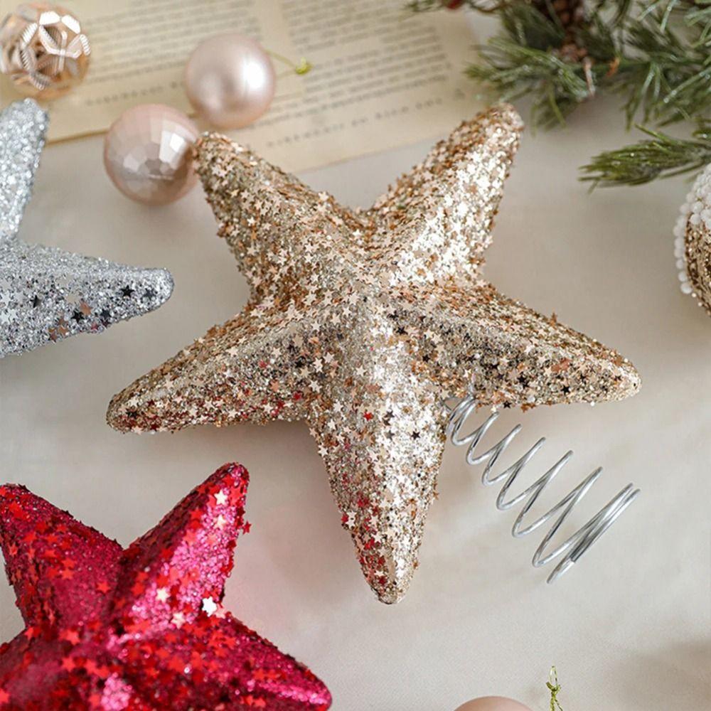 Блестящее украшение на верхушку рождественской елки Уникальное украшение-пентаграмма Новогодняя вечеринка