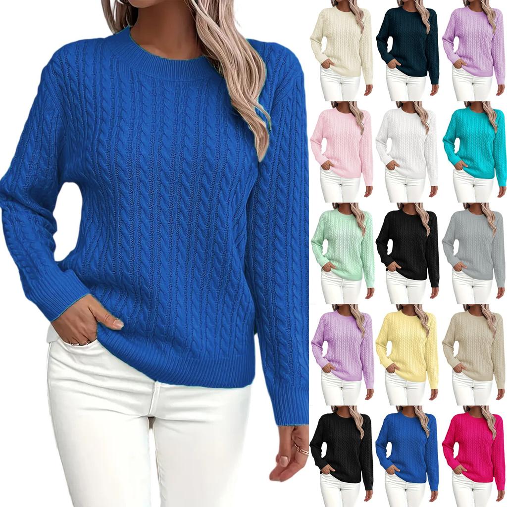 Womens Sweaters Long Sleeve Fall Soft Lightweight Knit Loose Sweater Tops