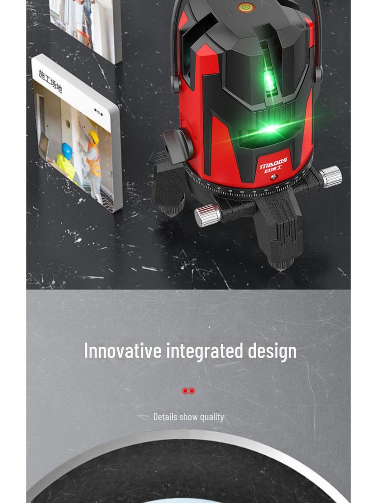 Высокоточный наружный зеленый лазерный уровнемер - инфракрасный, автоматическое нивелирование, мощный свет, тонкая линия, пять линий, 23.
