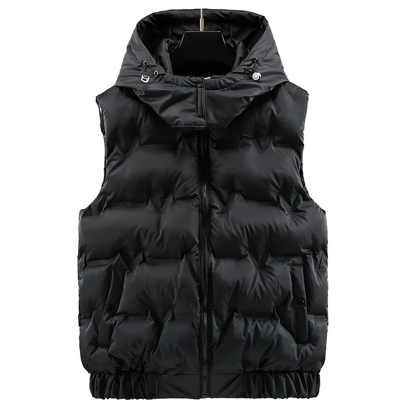 Mens Thick Warm Cotton Vest Stand Collar Zip Up Casual Sports Sleeveless Jacket Winter