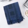 Plaid Print Shawl with Fringed Edges Jacquard Sun Sand Wind Protection Ethnic Style Scarf Men Women Outdoor Shawl