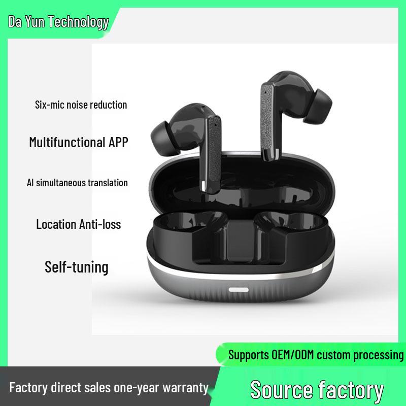 AI DW50 High-End Bluetooth Earphones: Noise Cancelling, Six Mics, App-Controlled, Bluetooth 6.0, Superior Sound Quality.