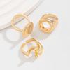 3pcs/set Personality Irregular Open Ring Retro Knuckle Joint Ring Unique Hollow Square Ring  Women