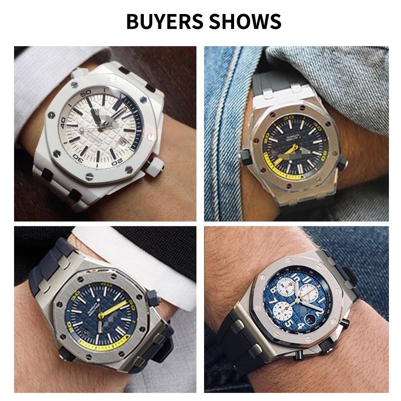 Безпылевой силиконовый ремешок для часов AP Audemars Piguet Royal Oak Offshore 15400 15202 15703 27 мм Резиновый ремешок для часов 26 мм