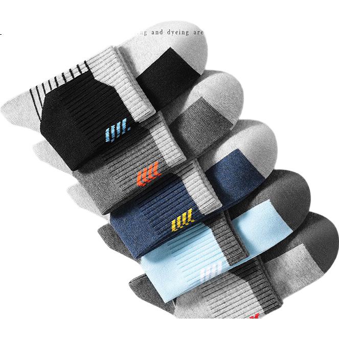 Dreamjiao Men's Autumn and Winter 100% Cotton Sports Mid-tube Socks 7A Antibacterial and Odor-resistant Thick Breathable Wear-resistant Cotton Socks