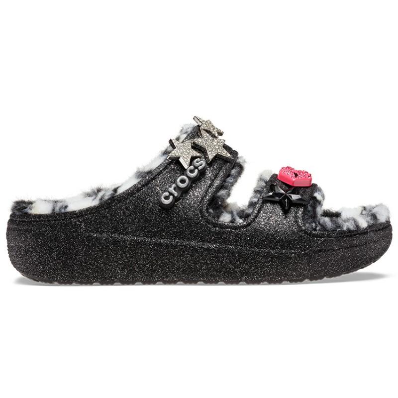 Crocs Классические блестящие сандалии Cozzzy Disco 'Черные' женские