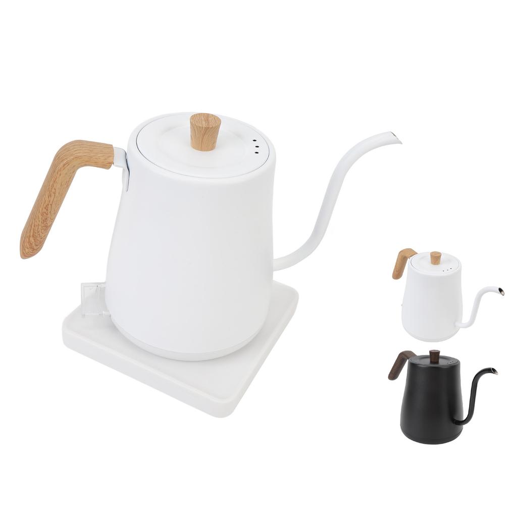 Электрический чайник с изогнутой шеей из нержавеющей стали с автоматическим отключением и эргономичной ручкой, исключающей ожоги.