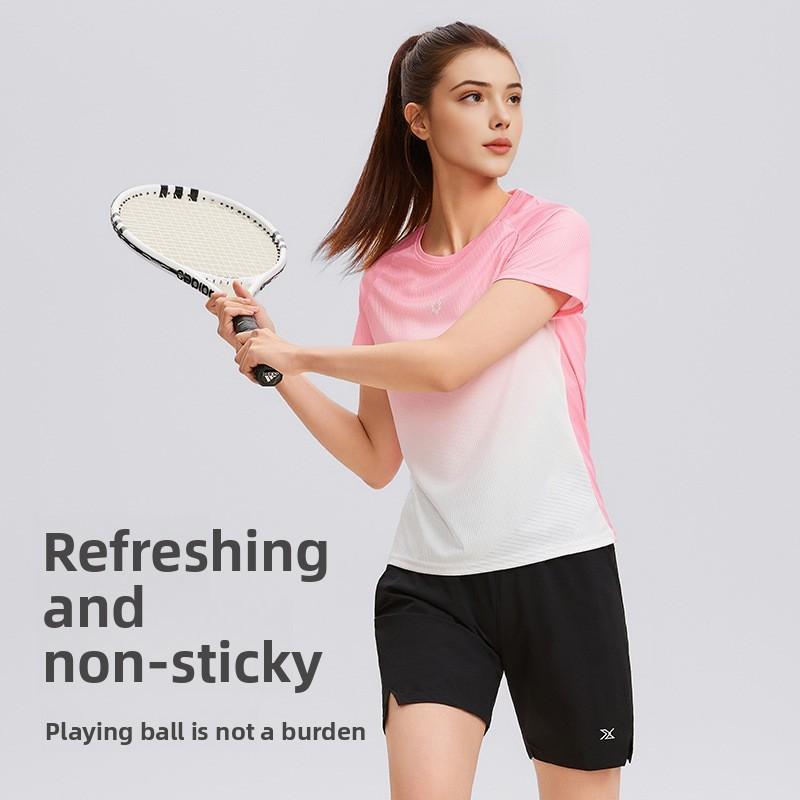 Athletic T Shirt For Women Summer Breathable Polyester Slim Fit Running Workout