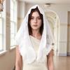 Flower Embroidery Lace Triangle Scarf for Women Head Covering Muslim Hijab Wedding Shawl Veil Spanish Traditional 172*63cm