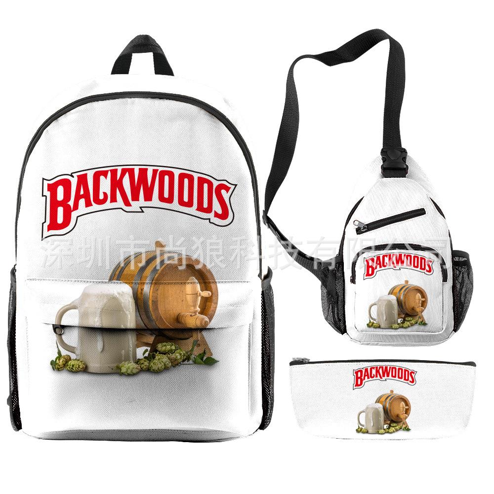 Backwoods Large Capacity Junior High School Student School Bag Lightweight Simple Travel Bag Polyester Backpack