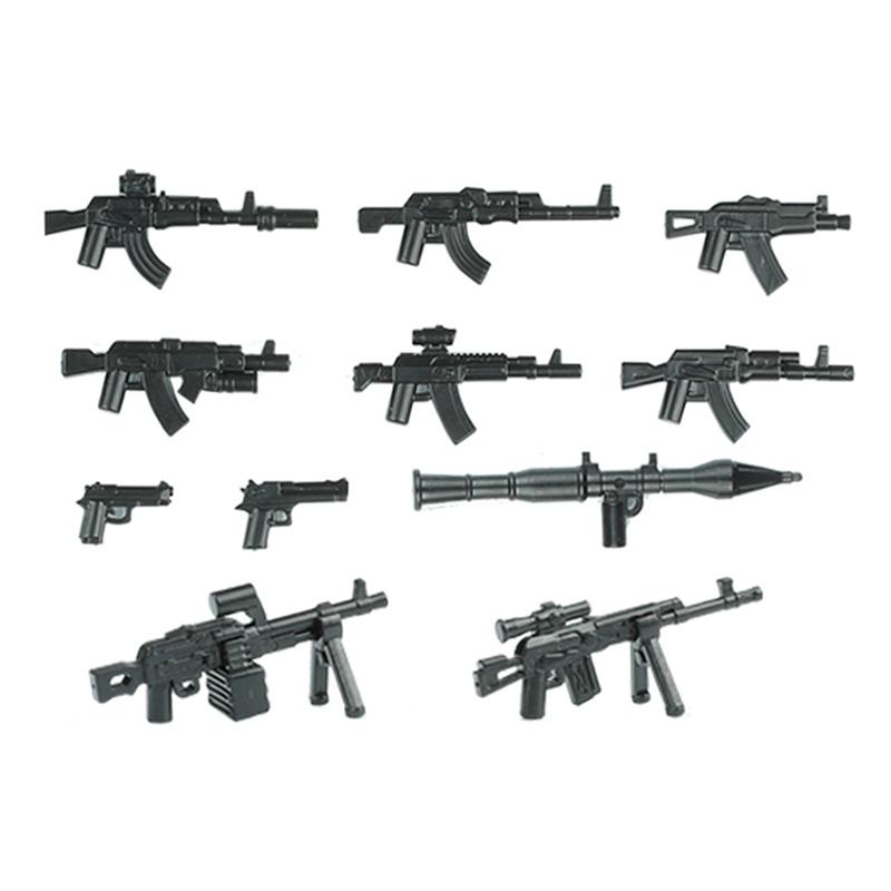 Военное Оружие Строительные Блоки Современные Фигурки Спецназа Солдат Армии Городская Полиция Многоцветные Аксессуары для АК Кирпичики Игрушки