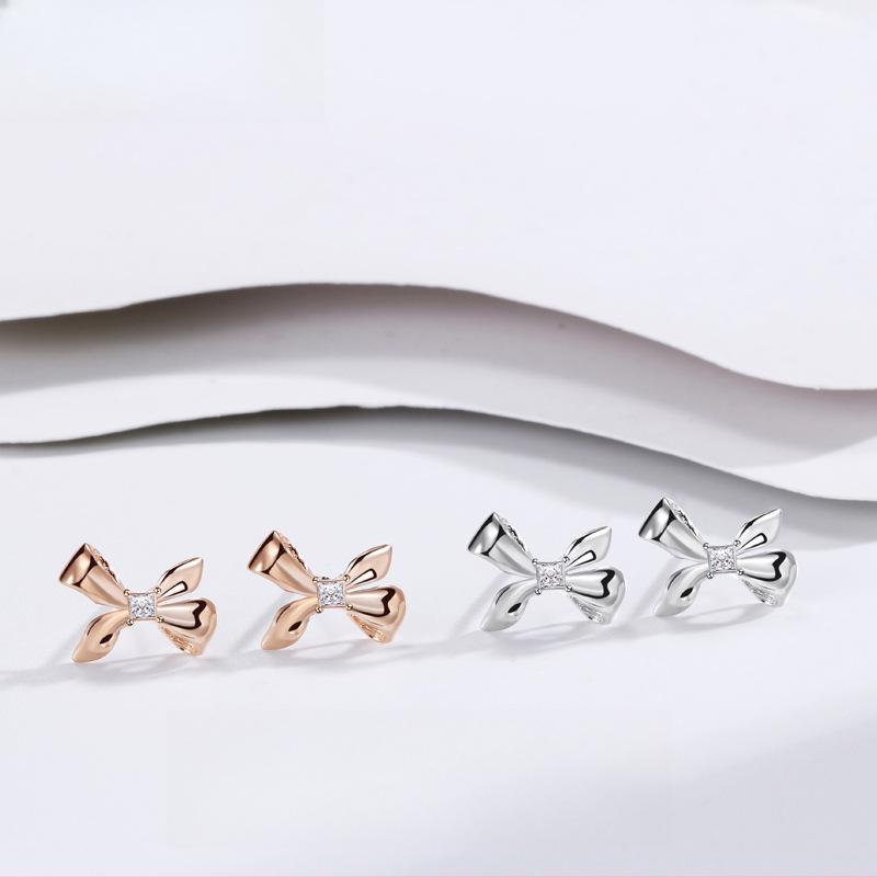 Серьги-бантики Женские серьги с бриллиантами и цирконами Серьги-гвоздики в виде бабочек Персонализированные украшения