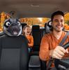 Funny Car Headrest Covers 2-Pack Halloween Cartoon Dog Print Stretchy Polyester Elastic Edges Machine Washable Stain Protection 11 x 10 inch