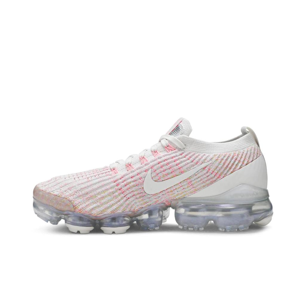 Nike Womens Air VaporMax Flyknit 3 'Sunset Pulse' (women's sizes) Phantom / Sunset Pulse-Sonic Yellow-Teal Tint Running Shoes AJ6910 008