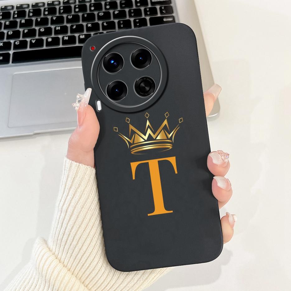 Чехол для Tecno Camon 30 CL6 CL6k Милый чехол с буквами и короной Ударопрочный чехол для телефона Для Tecno Camon 30 Premier Camon30 5G Мягкий чехол