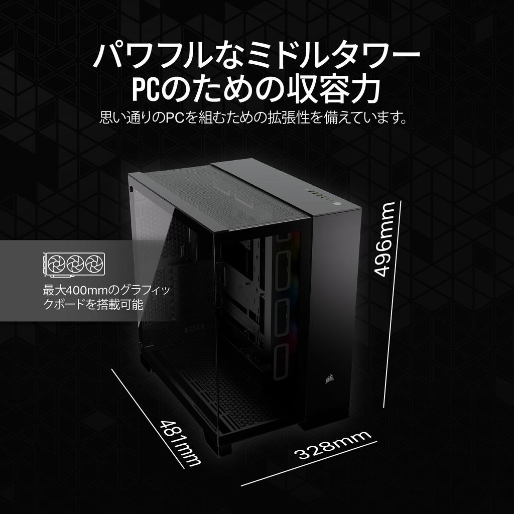 Corsair Корпус для ПК 6500X RGB Micro ATX с двумя камерами и вентилятором iCUE LINK RX120, черный CC-9011269-WW