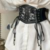 Шикарный черный корсетный пояс на шнуровке - Эластичный, широкий пояс для женщин | Идеально подходит для вечеринок и повседневных выходов