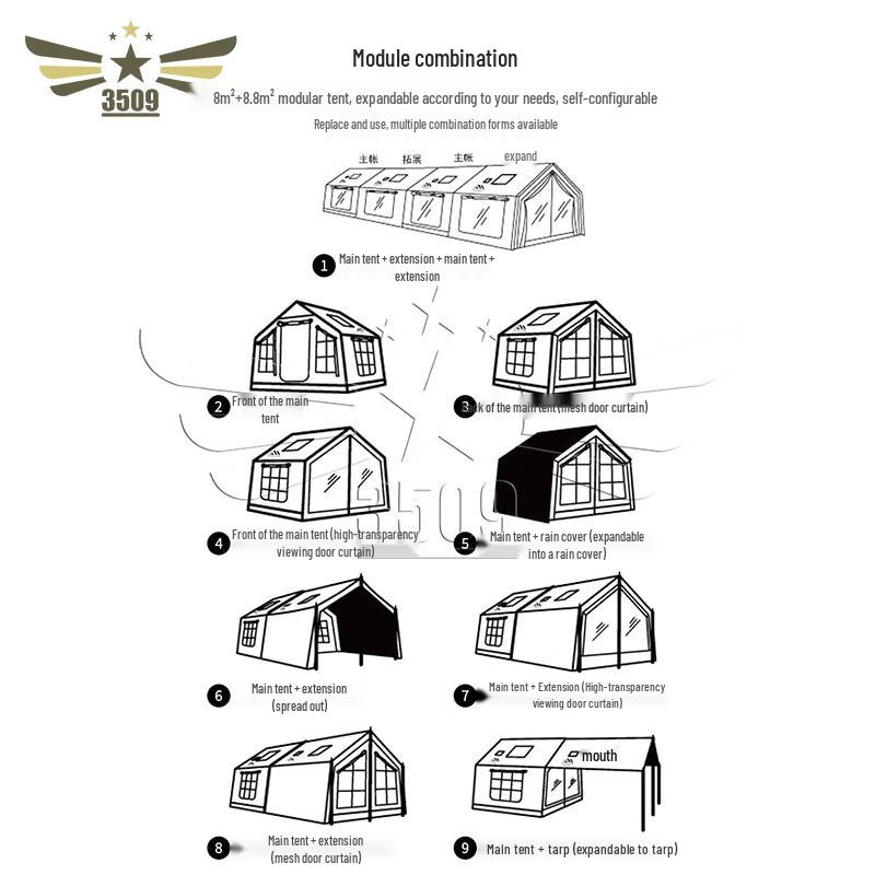 3509 Inflatable Cotton Camping Tent