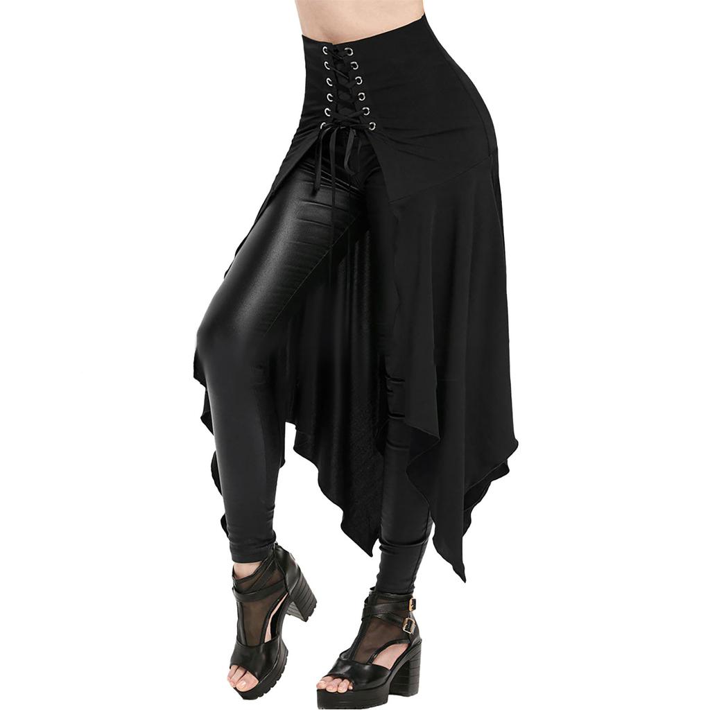 Casual Womens Style Vintage Court Solid Color Irregular Skirt
