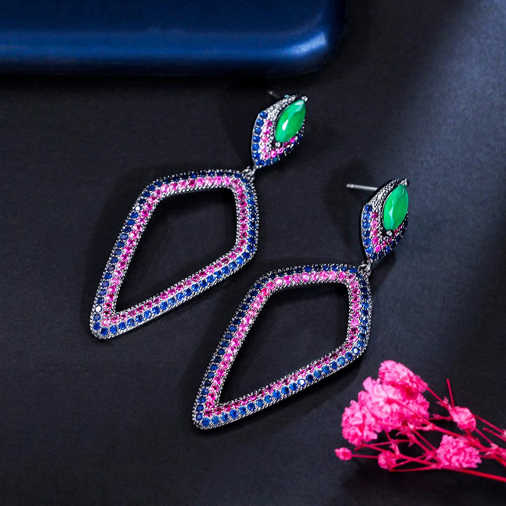 Длинные серьги-капли CMM в стиле ретро с фиолетовым цирконием, винтажные ювелирные изделия