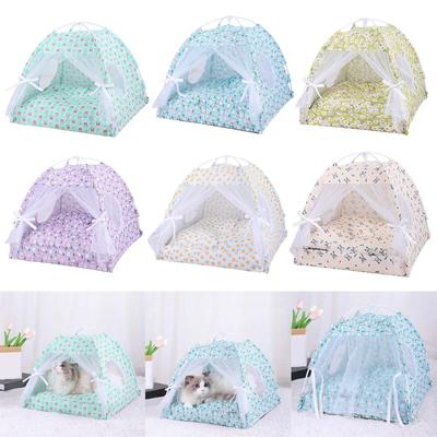 Съемная складная палатка для домашних животных с сетчатой занавеской для собак и кошек, вигвам для кемпинга, палатка для собак на открытом воздухе, водонепроницаемое нескользящее дно