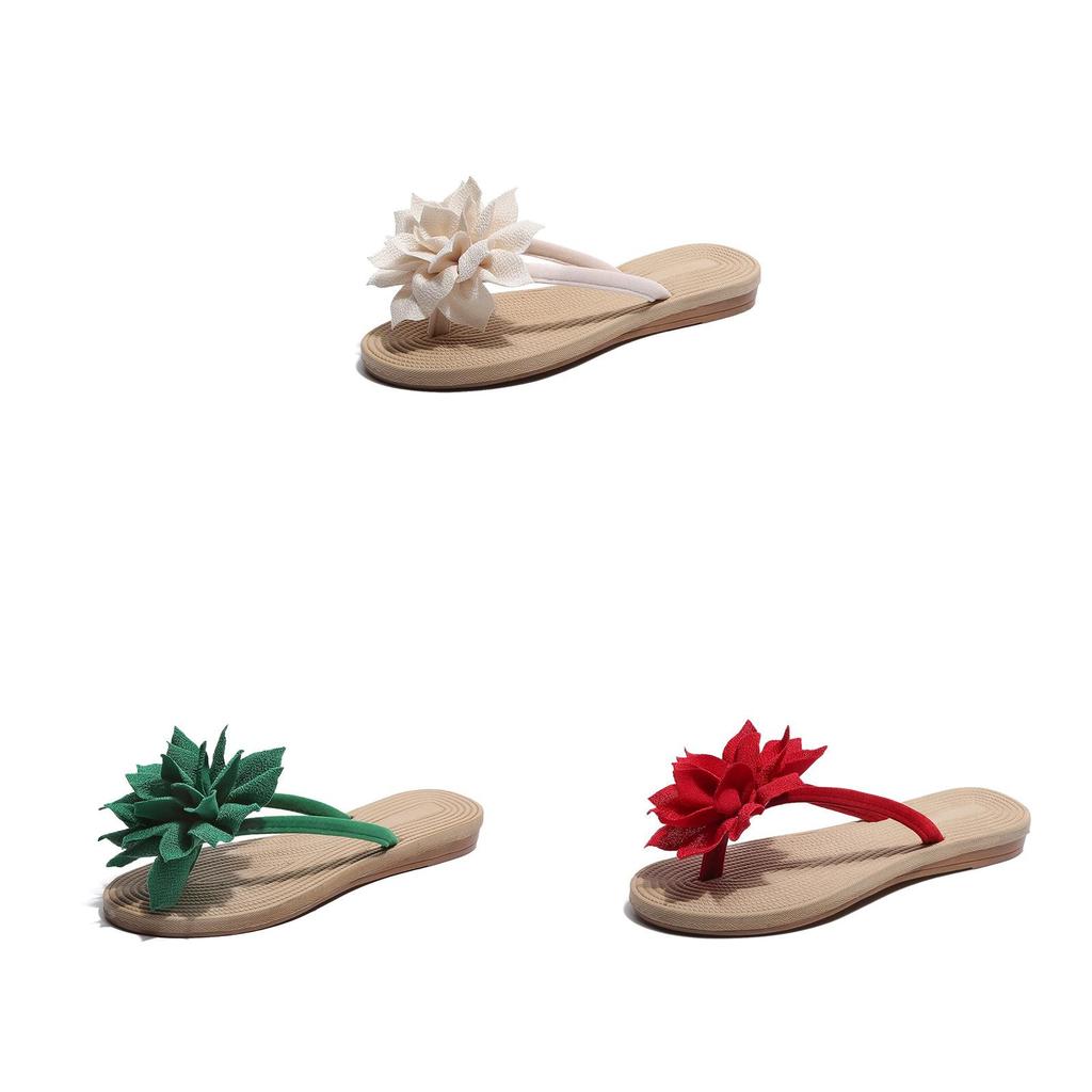 Chic Women Summer Beach Flower Flat Flip Flops Sandals For Relaxed Outdoor Vibes