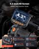 VEVOR Articulating Endoscope with Light, Two-Way Articulated Borescope Camera, 4.3" HD IPS Screen, 1280 x 720 Lens, 8X Zoom