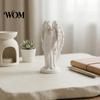 Peaceful Home Accents 3D Printed Hooded Angel Figurine, Elegant White Winged Statue, Artistic Decor European Style Minimalist Desktop Sculpture