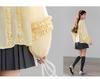 Spring [MIU Series] Yellow Lantern Sleeve Wooden Ear Design Shirt