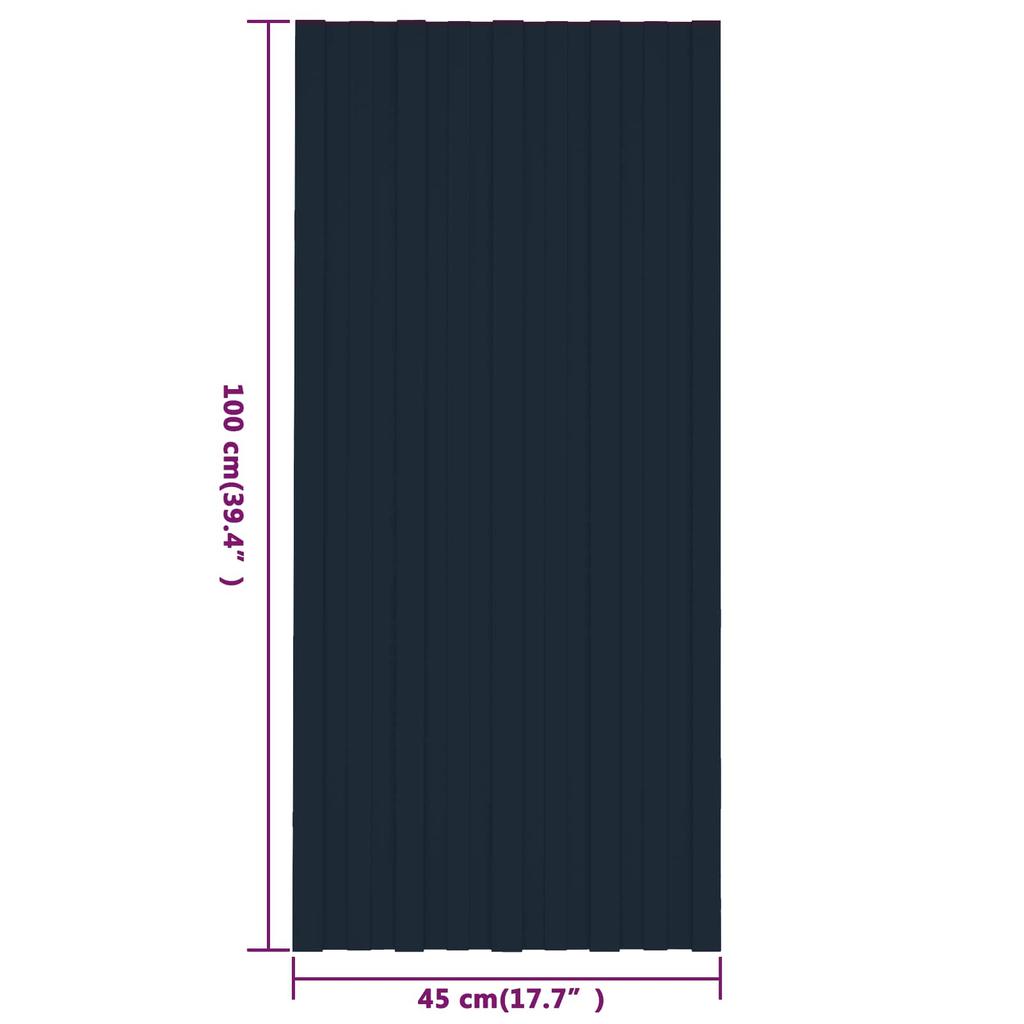 Roof Panel 12 pcs Anthracite 100 x 45 cm Galvanized Steel