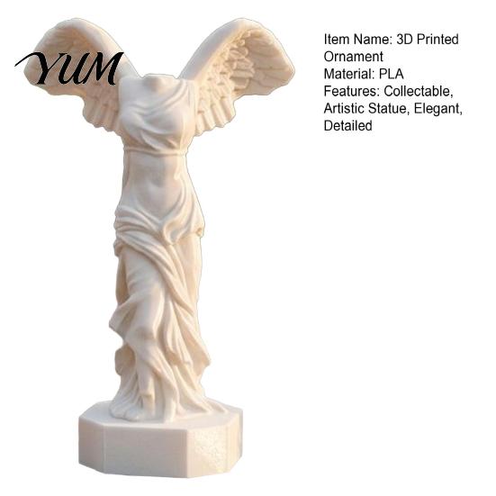 Artistic Shelf Decoration Goddess of Victory Figurine, 3D Printed Greek Winged Minimalist PLA Figurine Statue, Sculpture for Home Office Desk