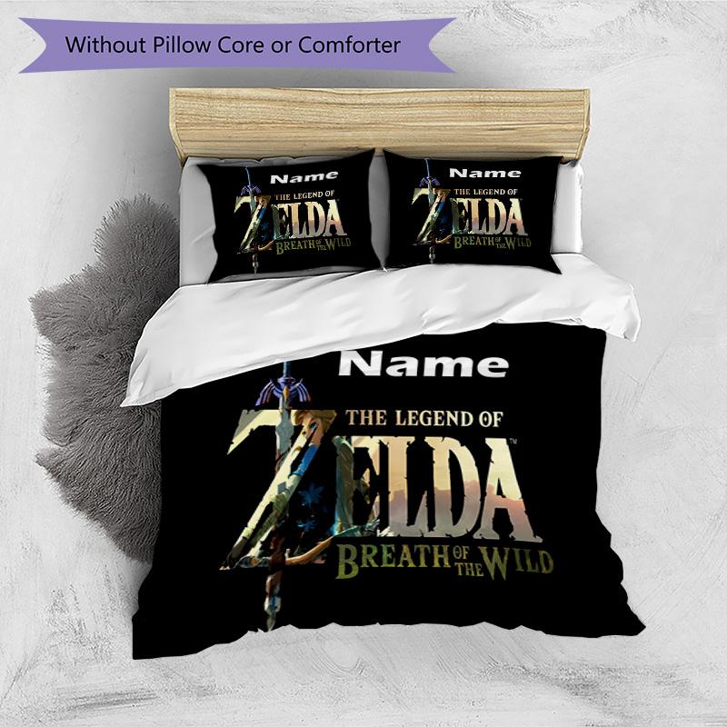 3pcs Duvet Cover Set (1*Duvet Cover + 2*Pillowcase, Without Core), Custom Name Video games Pattern Bedding Set, Home Bedroom Decor Gift